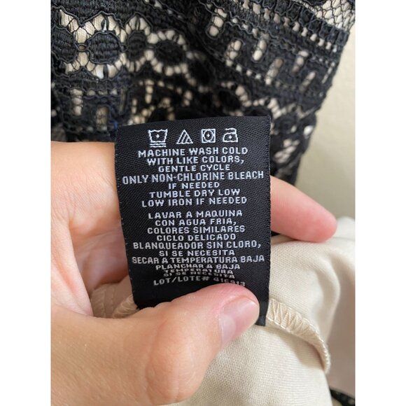 R&M Richards Womans Black Lace Overlay Dress Plus Size 14W Sleeveless polyester - Picture 5 of 8